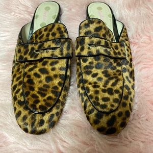 Women’s Boden Calf Hair Leopard Mules Sz 41